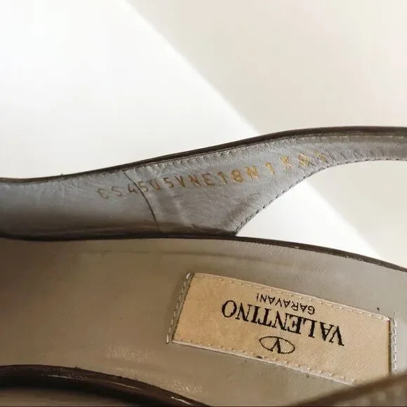 VALENTINO Patent Leather Flat Bow Peep Toe Pumps - Picture 7 of 8